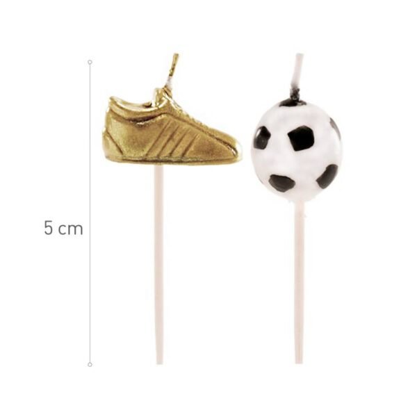 6 VELAS CUMPLEAÑOS BOTAS Y BALON DE FUTBOL - Imagen 2