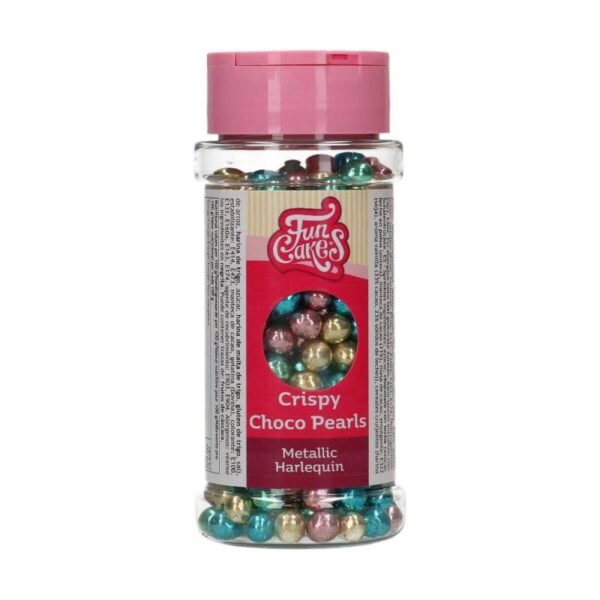 PERLAS DE CHOCOLATE CRUJIENTE ARLEQUIN METALIZADA 60 GRAMOS