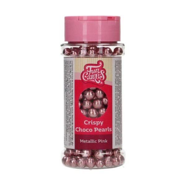 PERLAS DE CHOCOLATE CRUJIENTE ROSA METALIZADA 60 GRAMOS