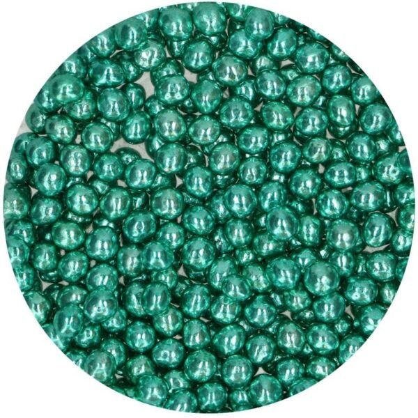 PERLAS DE CHOCOLATE CRUJIENTE VERDE METALIZADA 60 GRAMOS - Imagen 2