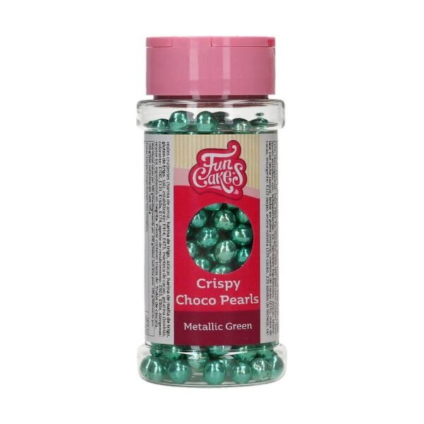 PERLAS DE CHOCOLATE CRUJIENTE VERDE METALIZADA 60 GRAMOS