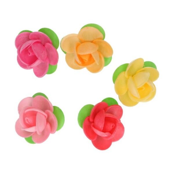 SET 5 FLORES DE PAPEL COMESTIBLES CAMELIA - Imagen 2