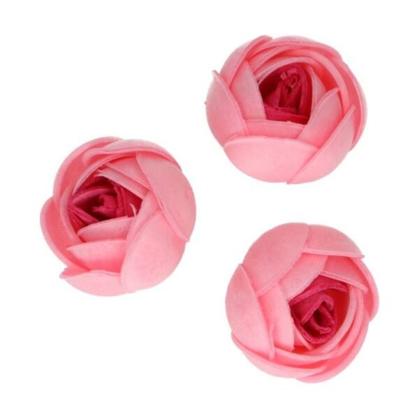 SET 6 FLORES DE PAPEL COMESTIBLES ROSA - Imagen 2
