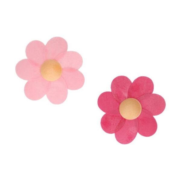 SET 8 FLORES DE PAPEL COMESTIBLES ROSADO - Imagen 2