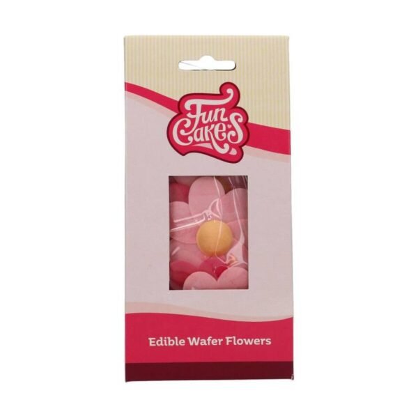 SET 8 FLORES DE PAPEL COMESTIBLES ROSADO