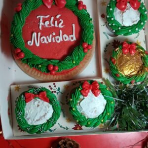Tarta+cupcakes navideña